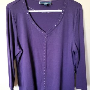 Karen Scott 3/4 sleeve knit top